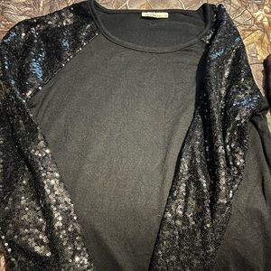 Black with sparkles on sleeves